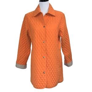 Jones New York Quilted Jacket Snap Buttons Sz Med